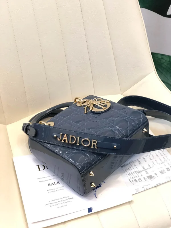 ABCDior Calf Patent Leather Rattan Lattice Tote Size 20 x 16.5 x 8cm - 图片 2