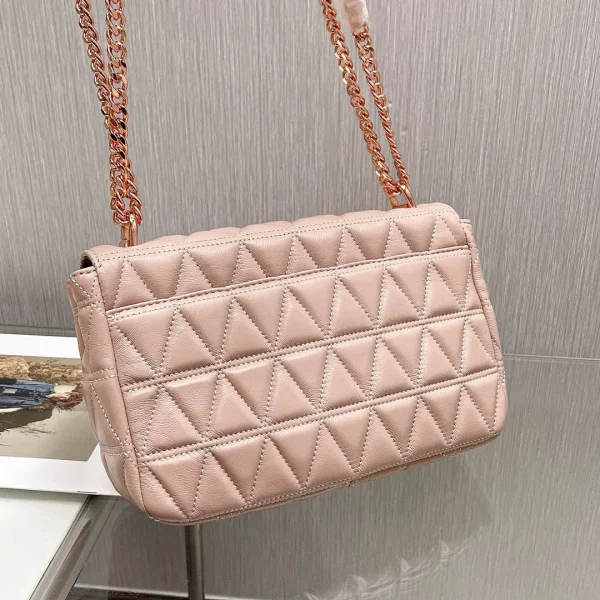 MK small fragrant style sheepskin bag chain pink Size: 25CmX16cmX8.5cm - 图片 5