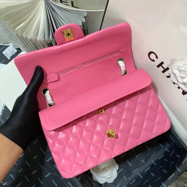 25cm/1112 plum pink sheepskin gold buckle return - 图片 3