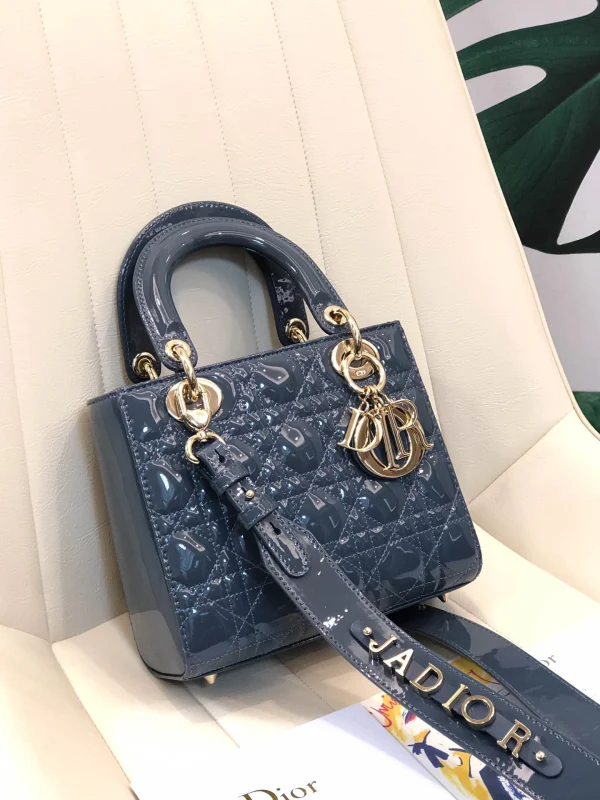 ABCDior Calf Patent Leather Rattan Lattice Tote Size 20 x 16.5 x 8cm - 图片 6